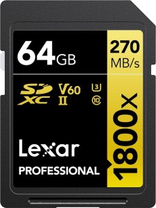 Karta pamięci LEXAR Pro 1800x SDXC U3 (V60) UHS-II R270/W180 64GB