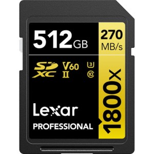 Karta pamięci Lexar Pro 1800x SDXC U3 (V60) UHS-II R270/W180 512GB