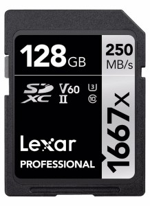 Karta pamięci Lexar Pro 1667X SDXC UHS-II U3 (V60) R250/W120 128GB