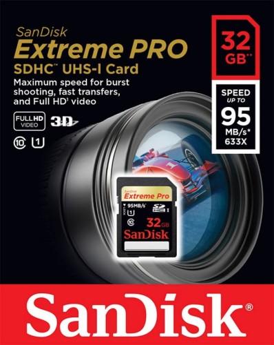Karta pamięci SanDisk  SDHC 32GB Extreme Pro 95 MB/s