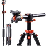 Statyw fotograficzny 190cm K&F Concept SA254T2 z łamaną kolumną, głowicą kulową i funkcją monopodu