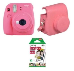 Aparat Fujifilm Instax Mini 9 różowy + pokrowiec + wkład 10 szt.