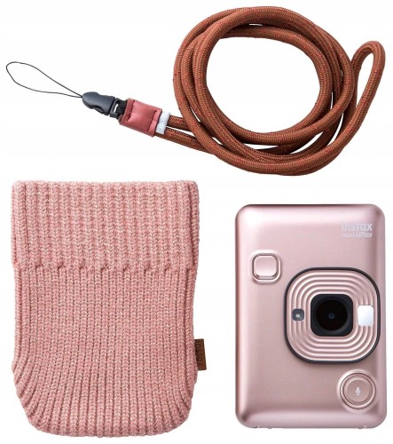 Aparat FUJIFILM Instax Mini LiPlay Różowo-złoty + Pokrowiec + Pasek na szyję_1.jpg
