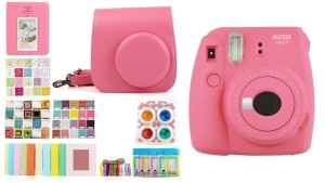 Aparat natychmiastowy Instax Mini 9 różowy + zestaw akcesoriów