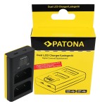 PATONA Podwójna ładowarka USB LCD do Olympus OM-1 BLX-1