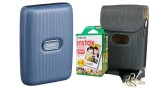Drukarka Fujifilm instax mini Link dark denim + Futerał + wkład 20 zdjęć