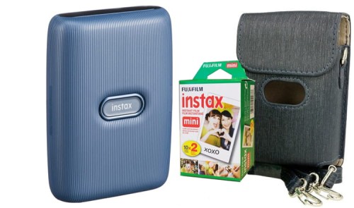 Fujifilm instax mini Link dark denim + Futerał + wkład 20