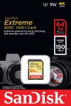 SANDISK EXTREME SDXC 64 GB 150/60 MB/s V30 UHS-I U3