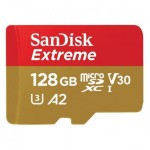 Karta pamięci SANDISK EXTREME microSDXC 128 GB 160/90 MB/s A2 C10 V30 UHS-I U3 ActionCam