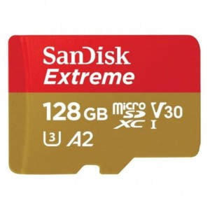 Karta pamięci SANDISK EXTREME microSDXC 128 GB 160/90 MB/s A2 C10 V30 UHS-I U3 ActionCam