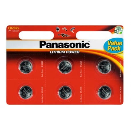 Baterie litowe PANASONIC CR2025 - 6szt blister