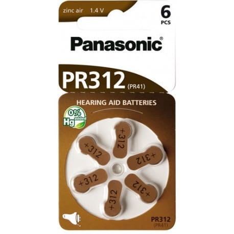 Bateria cynkowo-powietrzna PANASONIC PR312- 6 SZT.