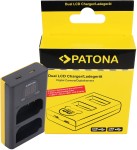 Ładowarka podwójna Patona Dual LCD USB do akumulatorów Panasonic DMW-BLK22 do Panasonic Lumix S5II/ S5IIX 