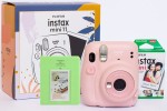 Zestaw Album do Fujifilm Instax Mini 9, 11 Zielony + Aparat natychmiastowy Fujifilm Instax Mini 11 Blush Pink + wkład 10 szt.