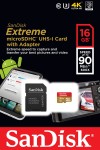 Karta pamięci SANDISK EXTREME microSDHC 16 GB 90MB/s Class 10 U3 UHS-I MOBILE