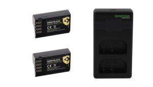 2x Akumulator PATONA PROTECT PANASONIC DMW-BLK22 + PATONA Premium Twin Performance Ładowarka PD do Panasonic DMW-BLF19 z kablem USB-C