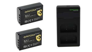 2x PATONA Akumulator Protect Olympus BLX-1 OM-1 + PATONA Premium Twin Performance Ładowarka PD do Olympus BLX-1 z kablem USB-C