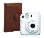 Aparat natychmiastowy Fujifilm Instax Mini 12 Clay White + Brązowy album 