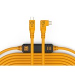 Kabel Tether Tools Tether Pro 31' (9.4m), USB-C to USB-C, Straight to Right, High Visibility Orange