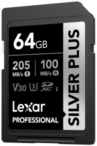 Karta pamięci Lexar SDXC Professional SILVER Plus 1066x UHS-I/U3/A2/4K R205/W100 (V30) 64GB