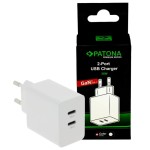 PATONA Premium Ładowarka GaN PD35W 2xUSB-C PD3.0 QC3.0 biała