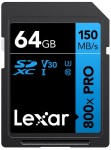Lexar SDXC 800x Pro UHS-I cards, C10 (V30) U3, R150, 64GB