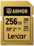 Karta pamięci Lexar SDXC ARMOR Gold UHS-II U3, Stainless Steel, IP68 R280/W210 (V60) 256GB