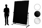 Mobilny panel refleksyjny 150x200 cm | biały/czarny/srebrny/dyfuzor, FOMEI