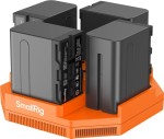 SmallRig 4834 - NP-F970 4-kanałowa ładowarka do kamer i zestaw 4 akumulatorów