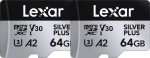 Karta pamięci Lexar microSDXC Silver Plus 1066x UHS-I/U3/A2/4K R205/W100 (V30) 64GB - 2pack