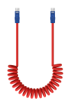 Kabel Newell USB-C - USB-C 100 W, 1,5 m, silikonowy, spiralny, czerwono-granatowy