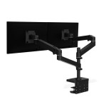 Ergotron LX PRO Dual Stacking Arm - dwuramienny uchwyt biurkowy z wysokim punktem montażowym (czarny)