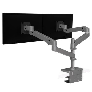 Ergotron LX PRO Dual Stacking Arm - dwuramienny uchwyt biurkowy z wysokim punktem montażowym (ciemnoszary) 