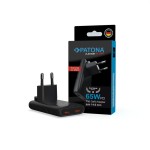 PATONA Platinum Ładowarka płaska GaN PD65W 2x USB-C PD3.0 QC3.0 (czarna)