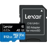 Karta pamięci Lexar microSDXC 633x UHS-I/A2/U3/10 R100/W45MB V30 512GB