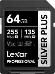 Karta pamięci Lexar SDXC Professional SILVER Plus 1066x UHS-I/U3/A2/4K R255/W135 (V30) 64GB