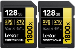 Karta pamięci Lexar SDXC Pro 1800x U3 UHS-II R280/W210 (V60) 128GB - 2 pack  - oferta specjalna
