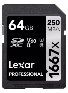 Karta pamięci Lexar Pro 1667X SDXC UHS-II U3 (V60) R250/W120 64GB - oferta specjalna