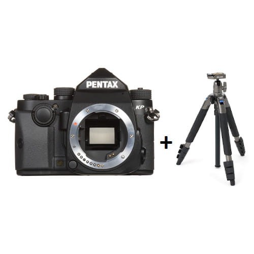 Zestaw lustrzanka Pentax KP czarny + Statyw fotograficzny Slik Sprint Pro III BH GM szary