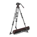 Statyw Manfrotto Twin Carbon z dolną rozpórką + głowica 504X z płaską bazą Pro Video_1 (1).jpg