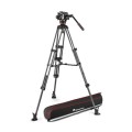 Statyw Manfrotto Twin Carbon z  środkową rozpórką + głowica 504X z płaską bazą Pro Video_1 (1).jpg