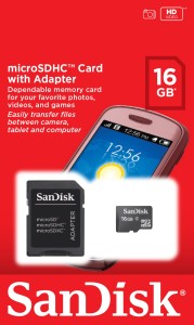 Karta pamięci Sandisk microSDHC 16 GB + adapter SD