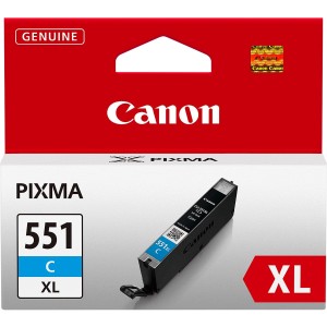 Bardzo wydajna kaseta z błękitnym atramentem Canon CLI-551XL