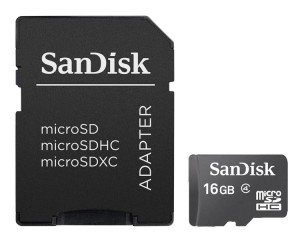 Karta pamięci Sandisk microSDHC 16 GB + adapter SD