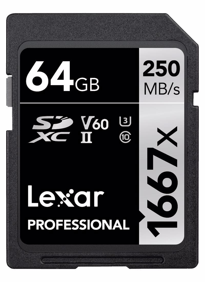 Karta pamięci Lexar Pro 1667X SDXC UHS-II U3 (V60) R250/W120 64GB
