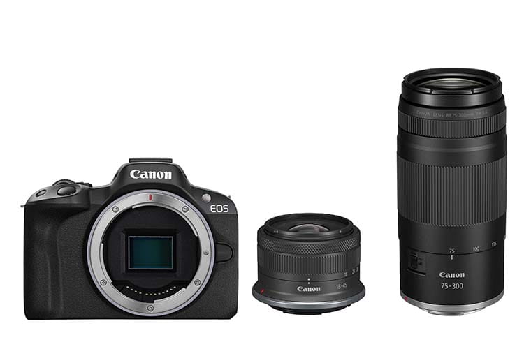 Aparat Canon EOS R50 czarny + RF-S 18-45mm + RF 75-300mm