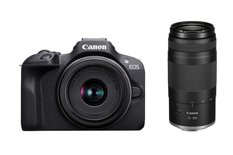 Aparat Canon EOS R100 + RF-S 18-45mm + RF 75-300mm