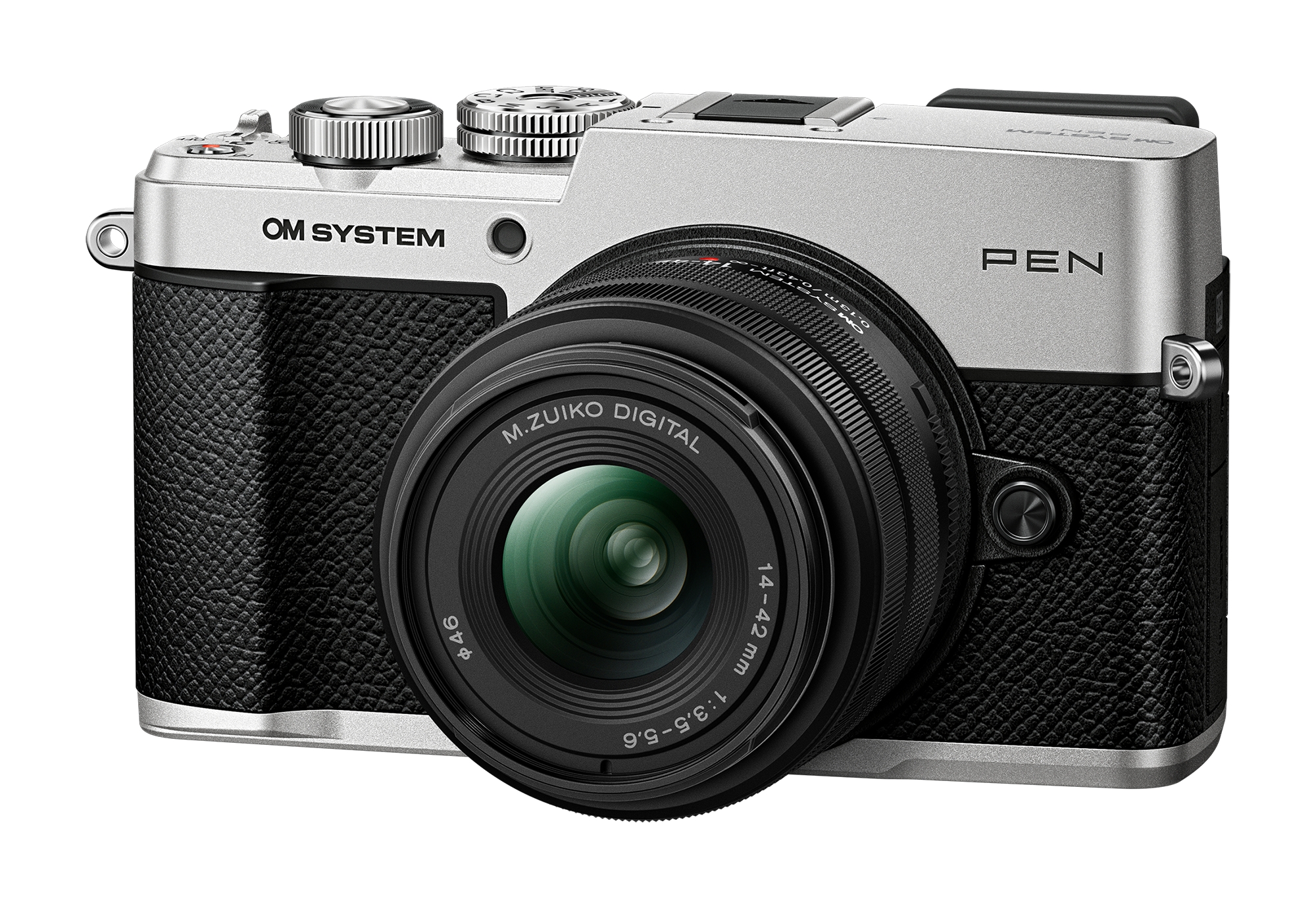 Aparat OM SYSTEM PEN srebrny + M.ZUIKO DIGITAL 14-42mm F3.5-5.6 III
