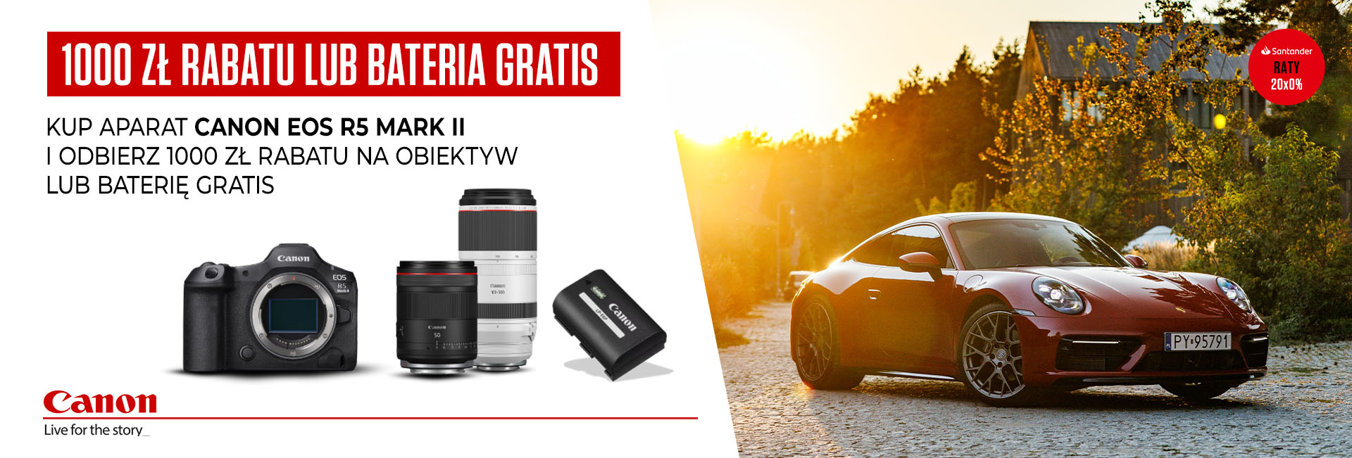 Kup aparat Canon EOS R5 Mark Ii i obierz rabat 1000 zł na obiektyw lub ...