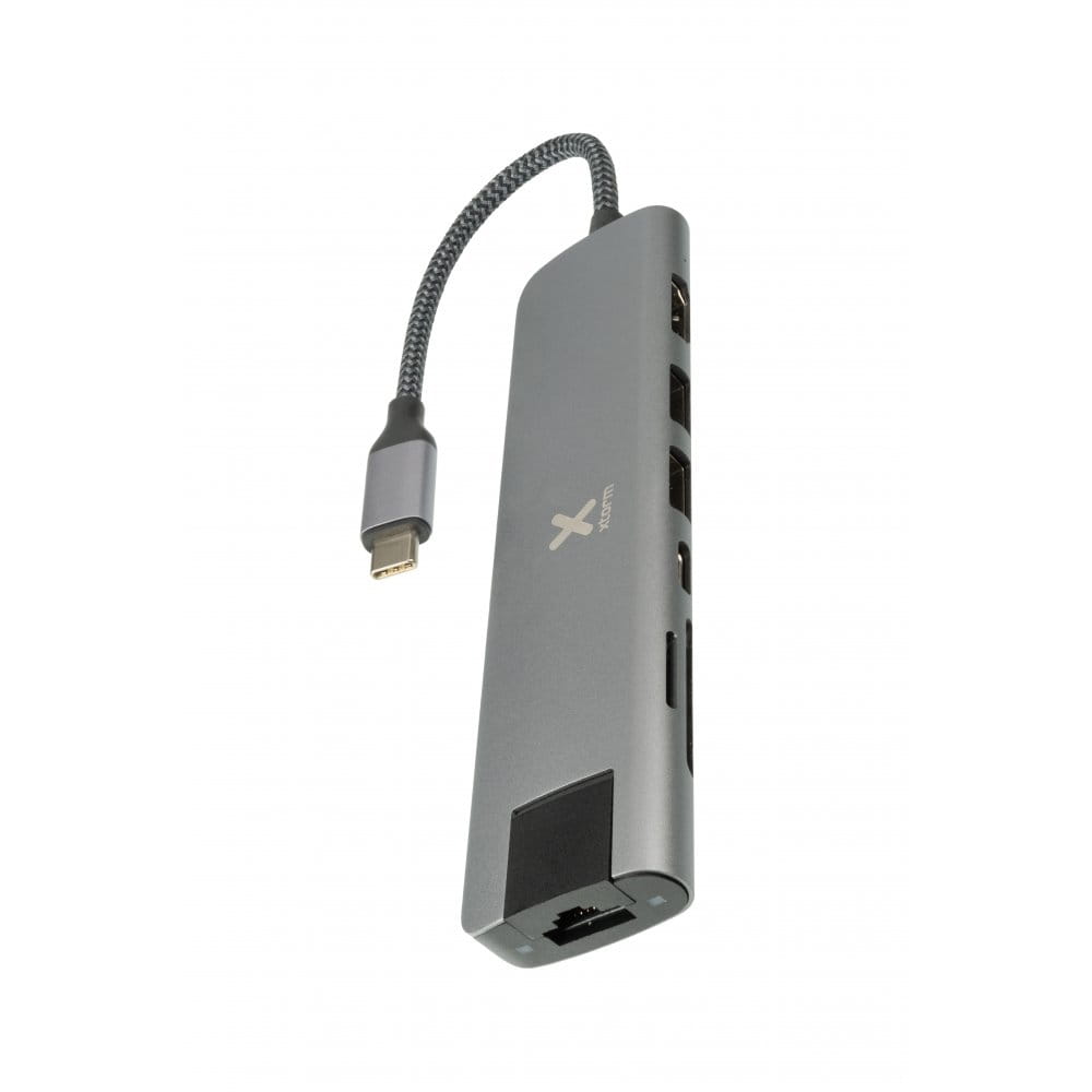 adapter xtorm xxwh07 usb-c hub 7-in-1 (pleciony kabel) szary